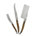 Load image into Gallery viewer, Laguiole Connoisseur Olive Wood Cheese Knife Set, 3pc