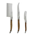Load image into Gallery viewer, Laguiole Connoisseur Olive Wood Cheese Knife Set, 3pc
