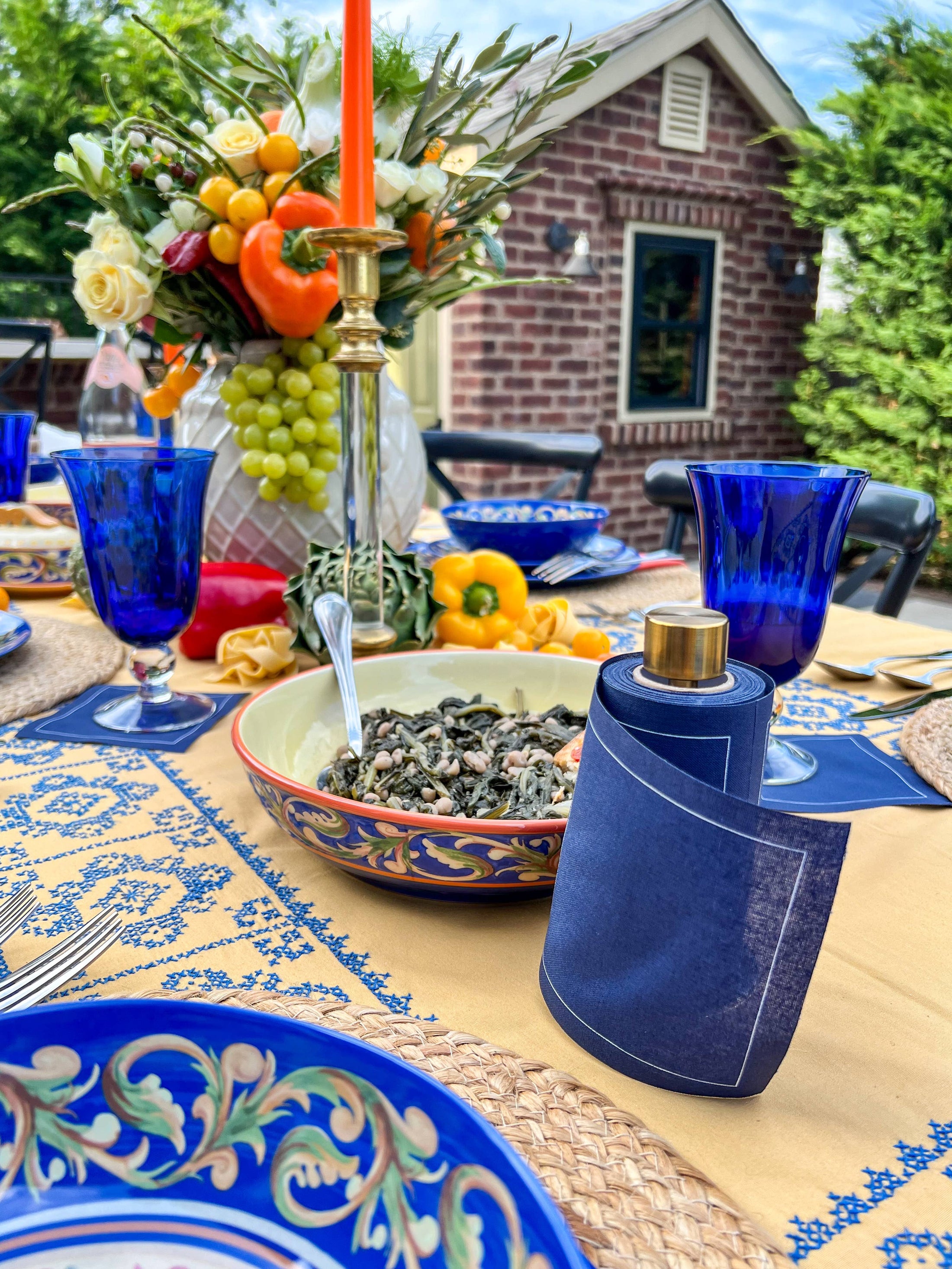 Cotton Cocktail Napkin Roll: Midnight City (Navy)