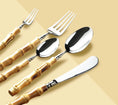 Load image into Gallery viewer, Gohobi A set of 6 Pieces Bamboo Handle Cutlery
