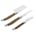 Load image into Gallery viewer, Laguiole Connoisseur Olive Wood Cheese Knife Set, 3pc
