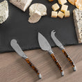 Load image into Gallery viewer, French Home Laguiole 3-Piece Tortoise Shell Cheese Knife Set
