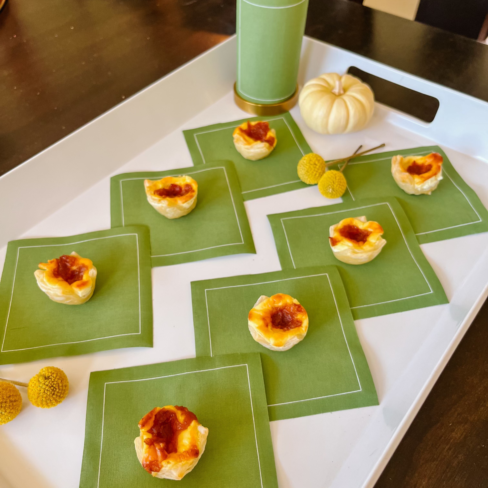 Cotton Cocktail Napkin Roll: Olive (Warm Green)