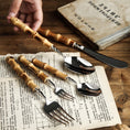Load image into Gallery viewer, Gohobi A set of 6 Pieces Bamboo Handle Cutlery
