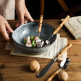 Load image into Gallery viewer, Gohobi A set of 6 Pieces Bamboo Handle Cutlery
